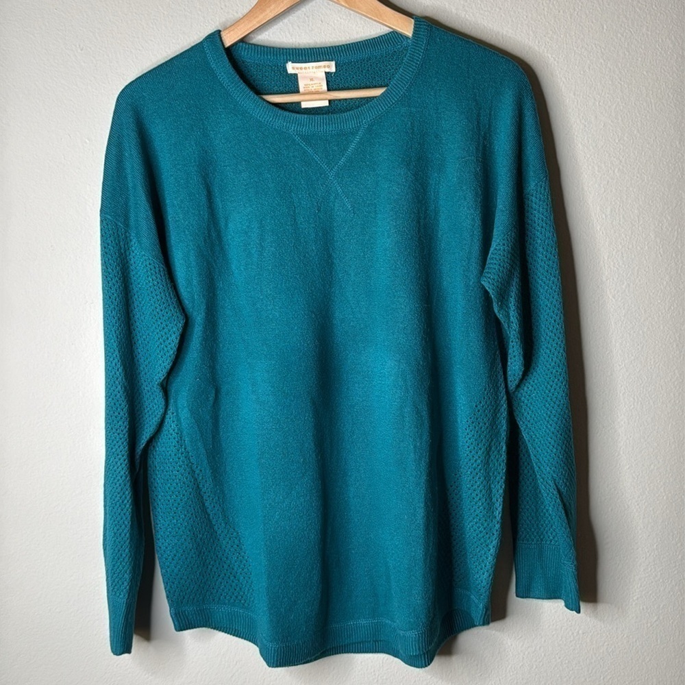 Sweet Romeo Nordstrom Pullover Crewneck Sweater in Blue Size XL